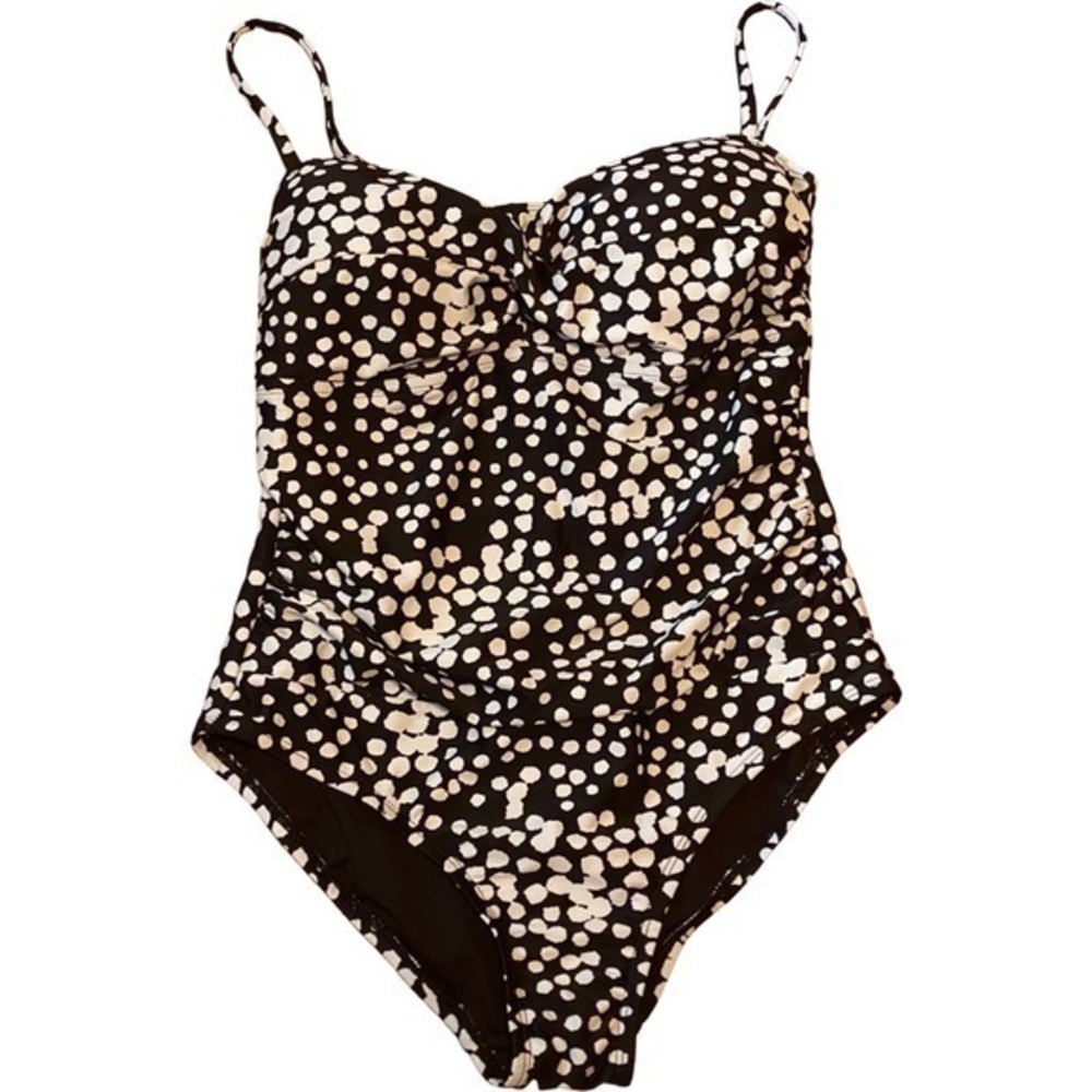 Womens Medium 8 - 10 Catalina Swimsuit 1-Piece Black White Polka Dot One piece